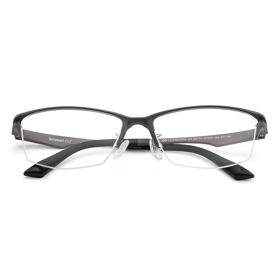 Lenskart Air Gray Half Rim Rectangle left side