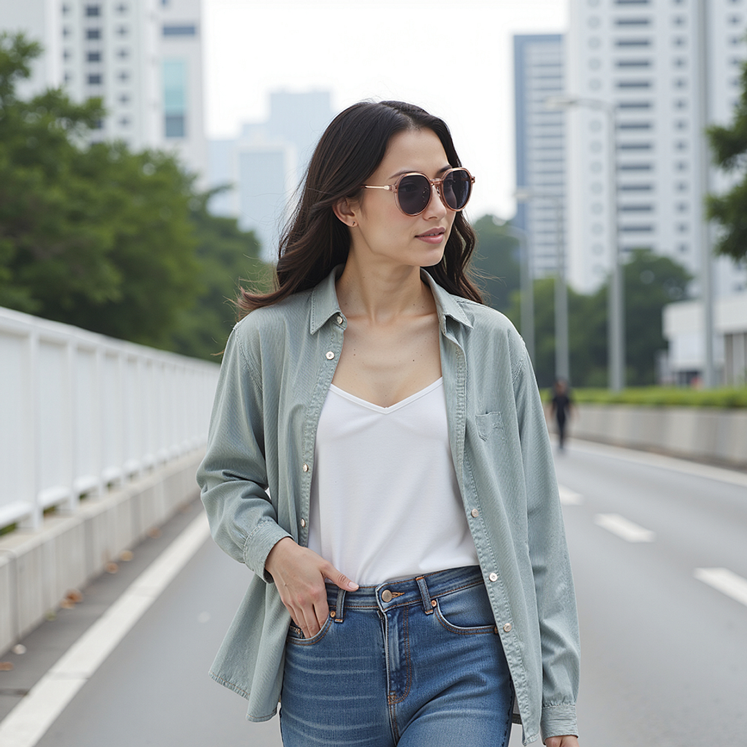 Lenskart Air Rose Gold Full Rim Round left side