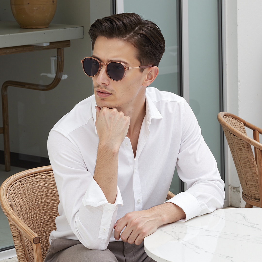 Lenskart Air Rose Gold Full Rim Round right side