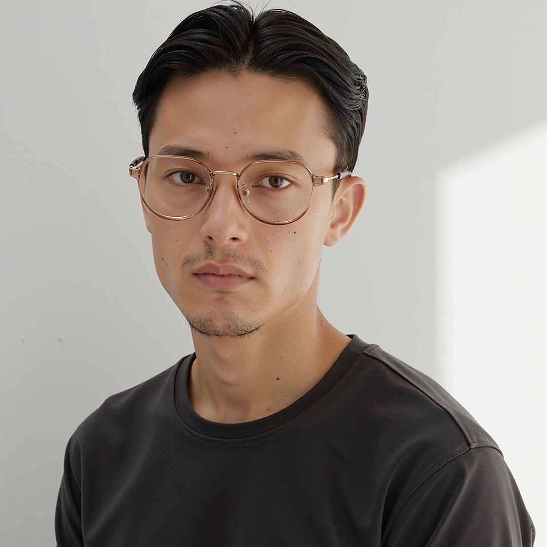 Lenskart Air Rose Gold Full Rim Round right side