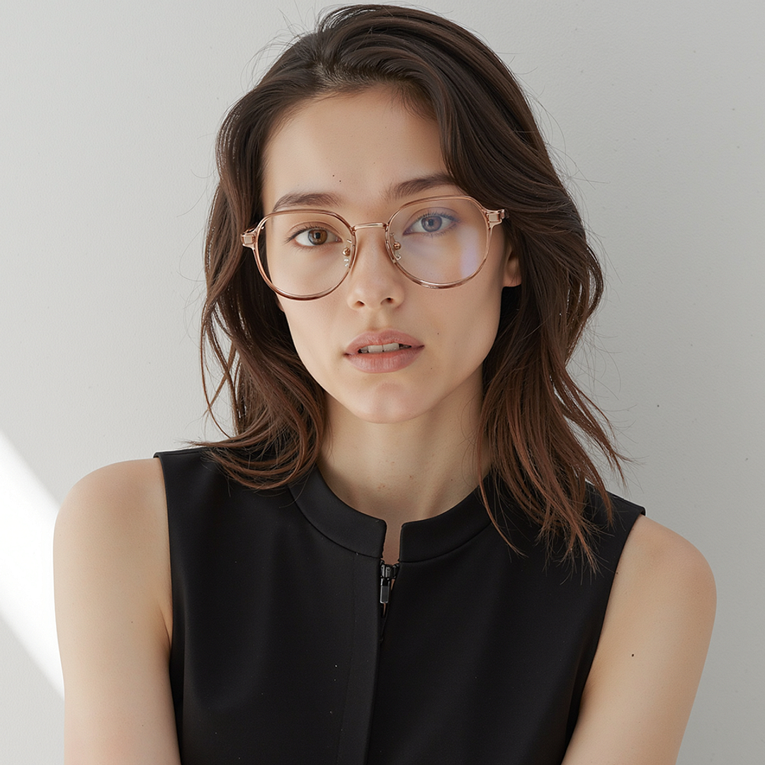 Lenskart Air Rose Gold Full Rim Round right side