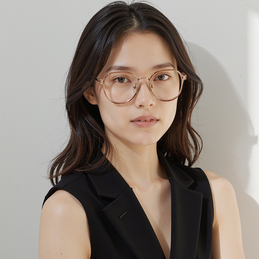 Lenskart Air Rose Gold Full Rim Round right side