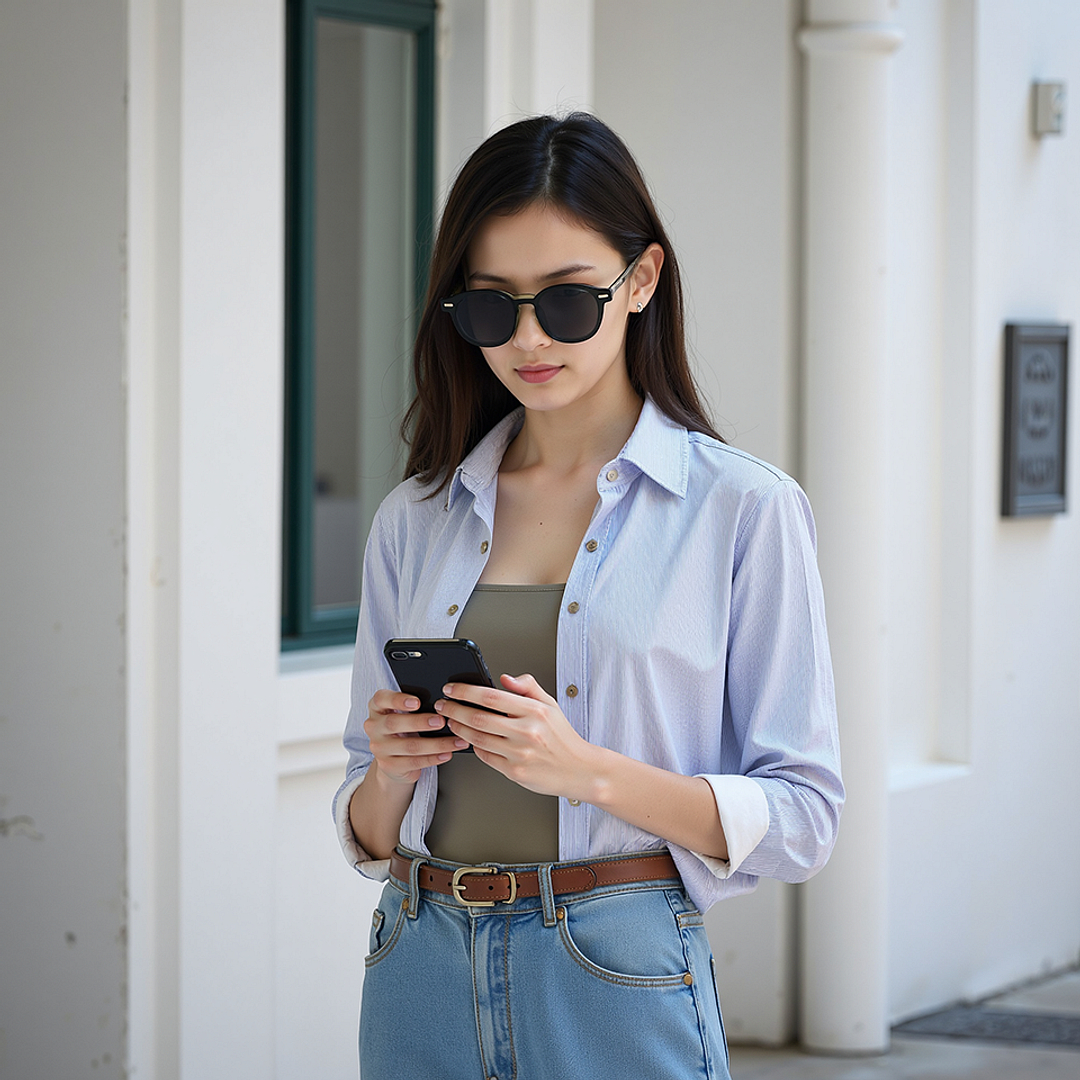 Lenskart STUDIO Olive Green Full Rim Round left side