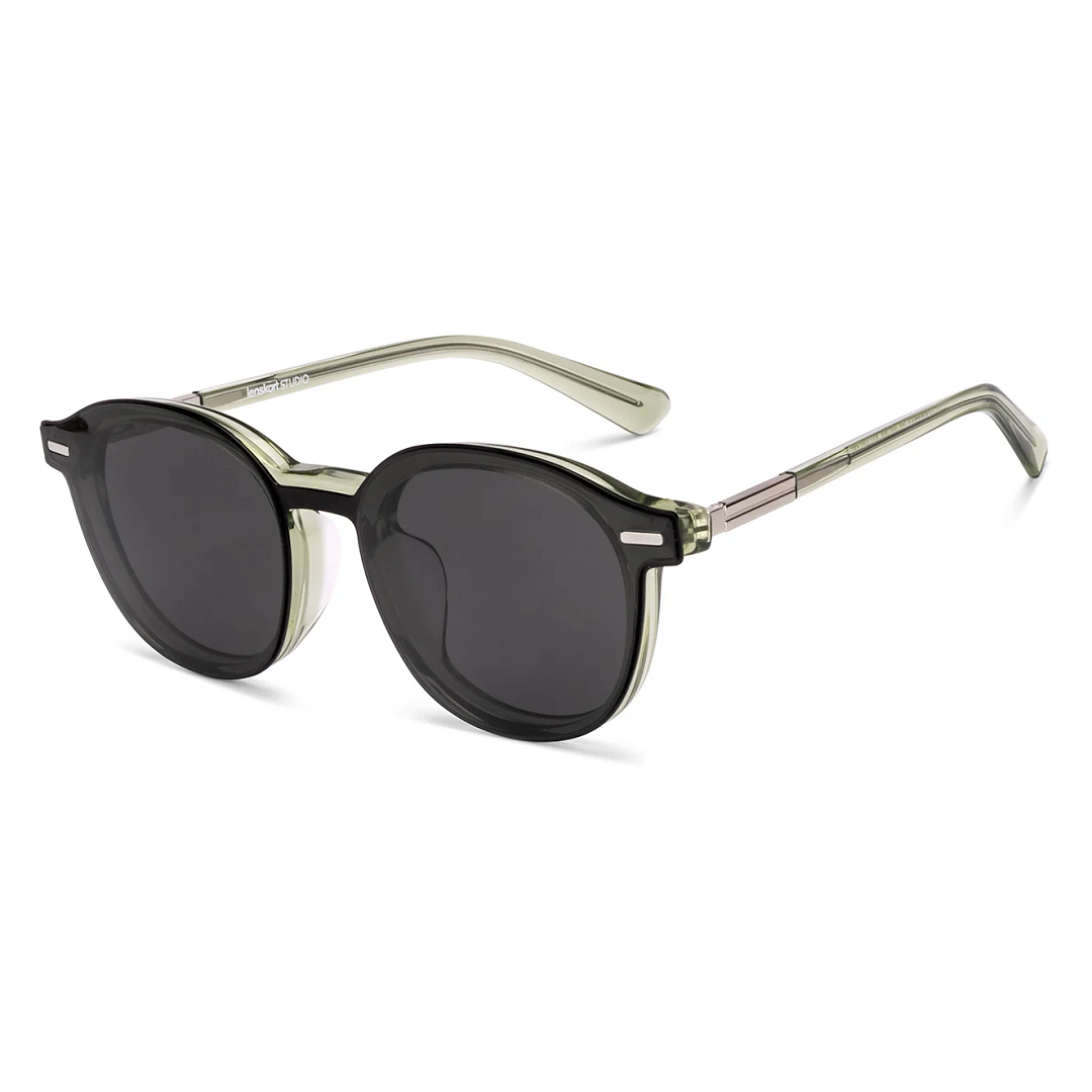 Lenskart STUDIO Olive Green Full Rim Round right side