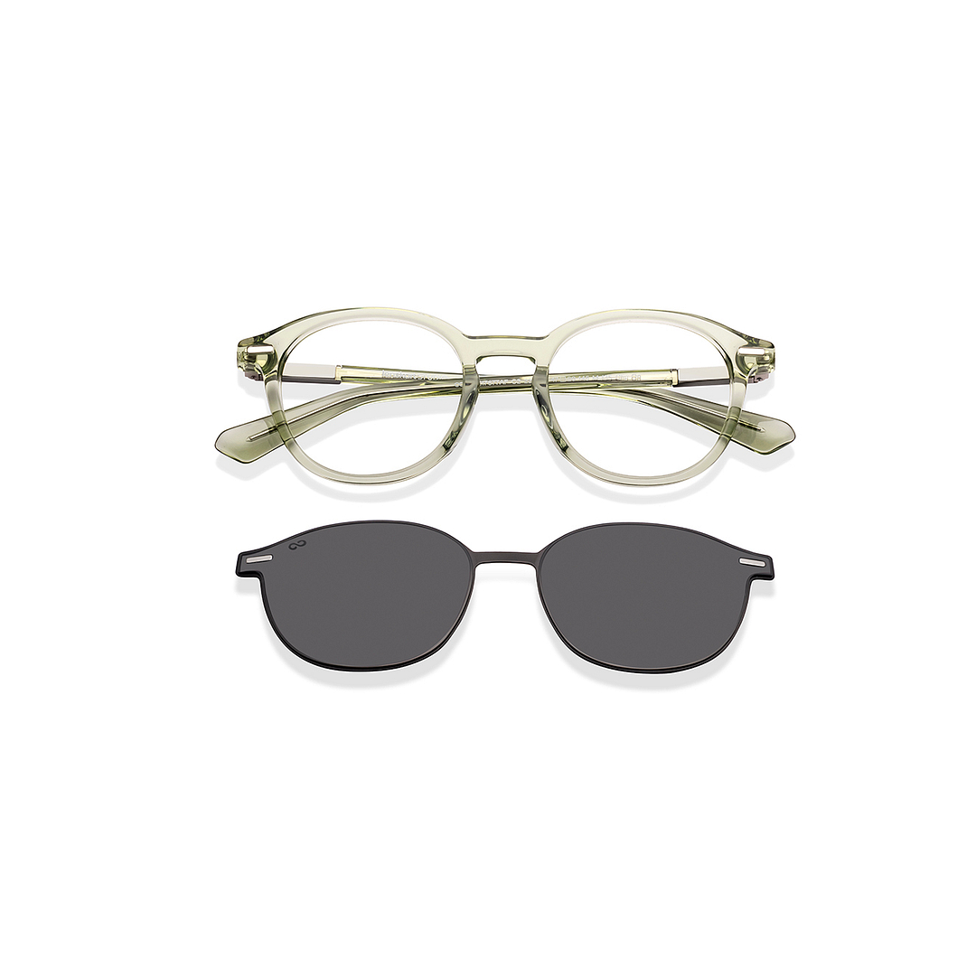 Lenskart STUDIO Olive Green Full Rim Round left side
