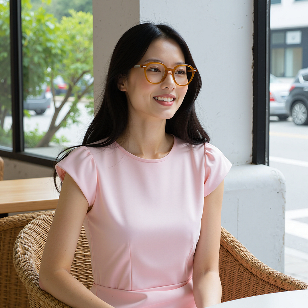 Lenskart STUDIO Orange Full Rim Geometric left side