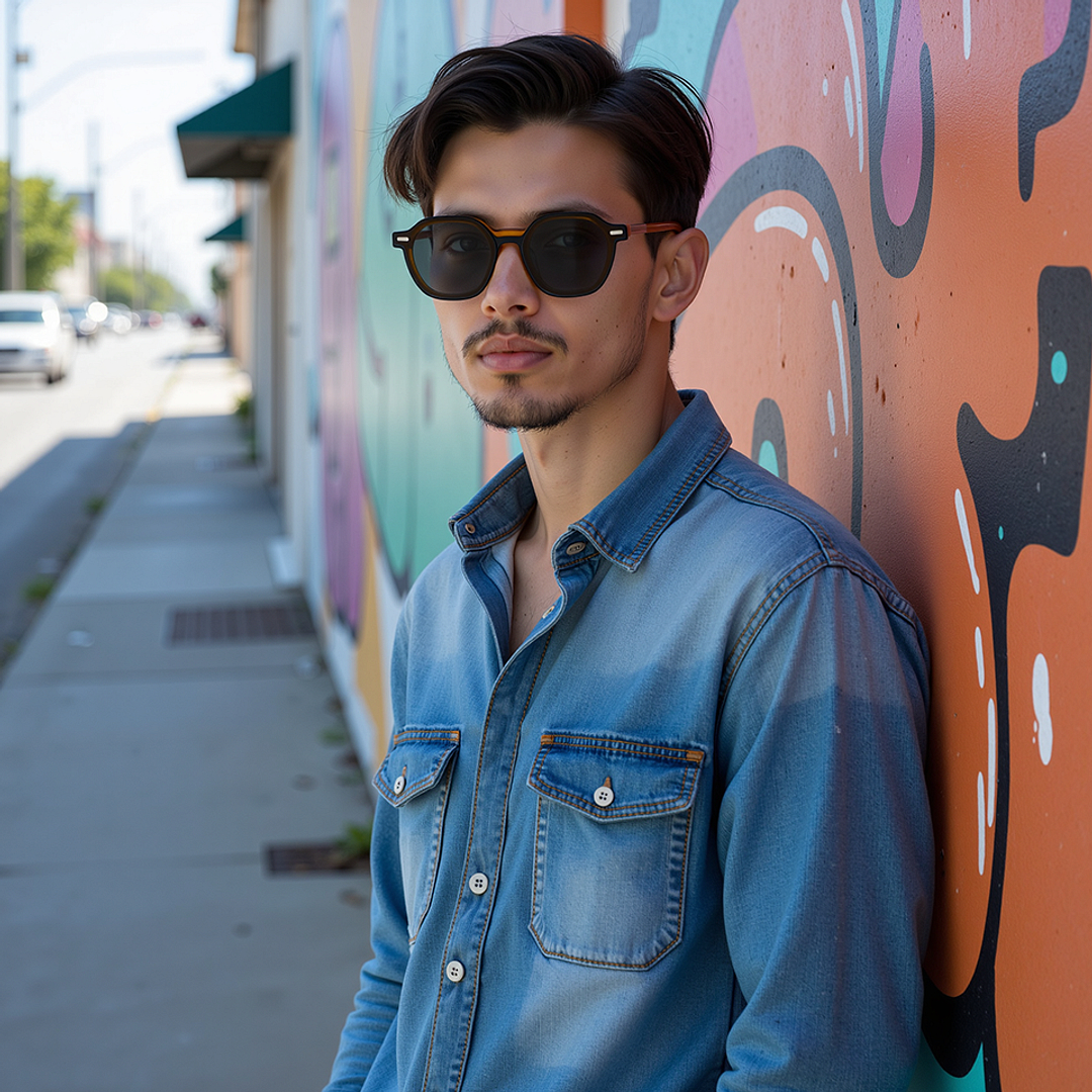 Lenskart STUDIO Orange Full Rim Geometric right side