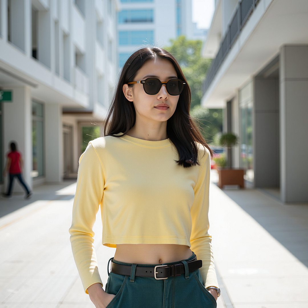 Lenskart STUDIO Orange Full Rim Geometric left side