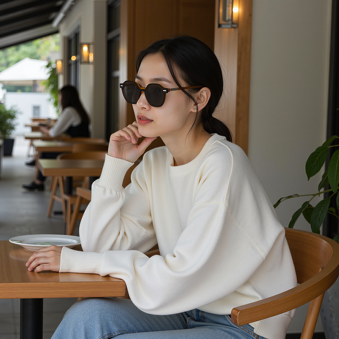 Lenskart STUDIO Orange Full Rim Geometric left side