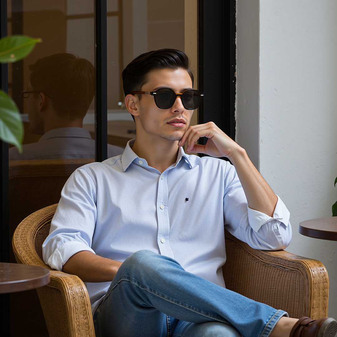 Lenskart STUDIO Orange Full Rim Geometric right side