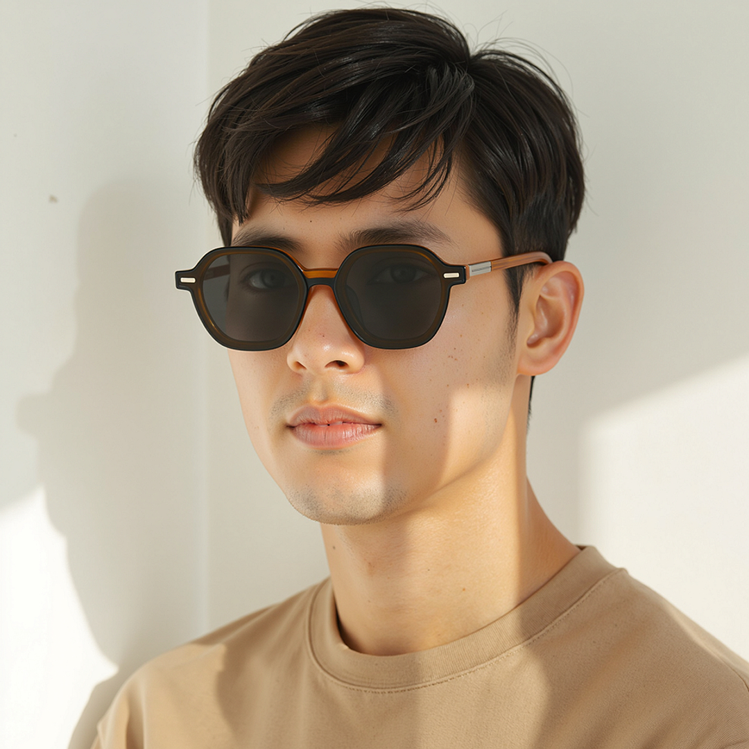 Lenskart STUDIO Orange Full Rim Geometric left side