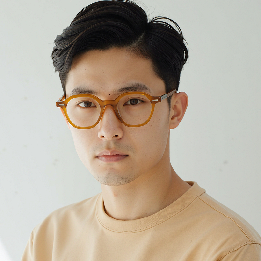 Lenskart STUDIO Orange Full Rim Geometric left side