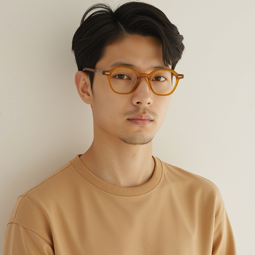 Lenskart STUDIO Orange Full Rim Geometric right side