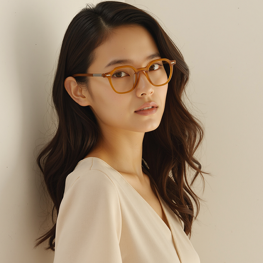 Lenskart STUDIO Orange Full Rim Geometric right side