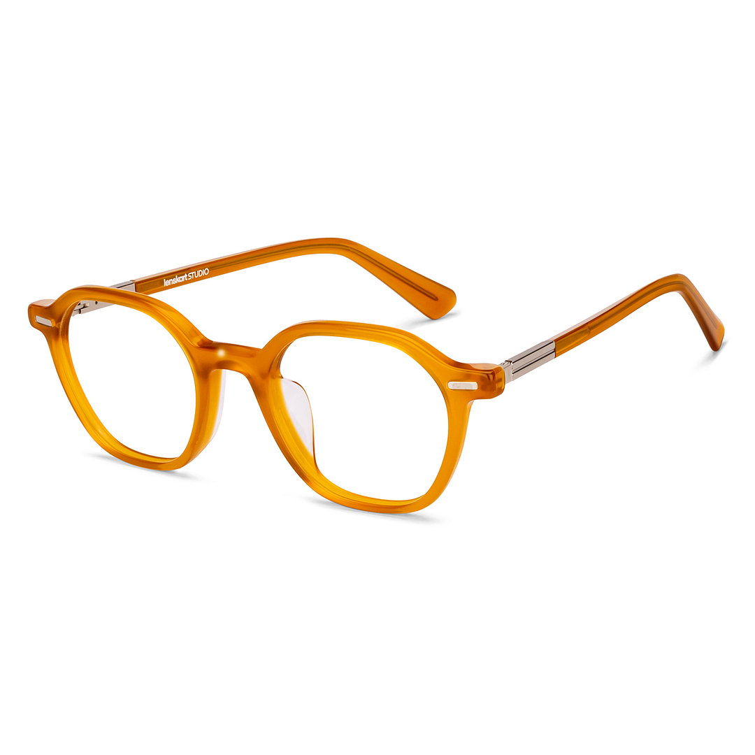 Lenskart STUDIO Orange Full Rim Geometric left side