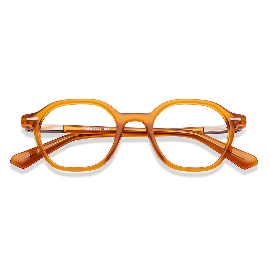 Lenskart STUDIO Orange Full Rim Geometric left side