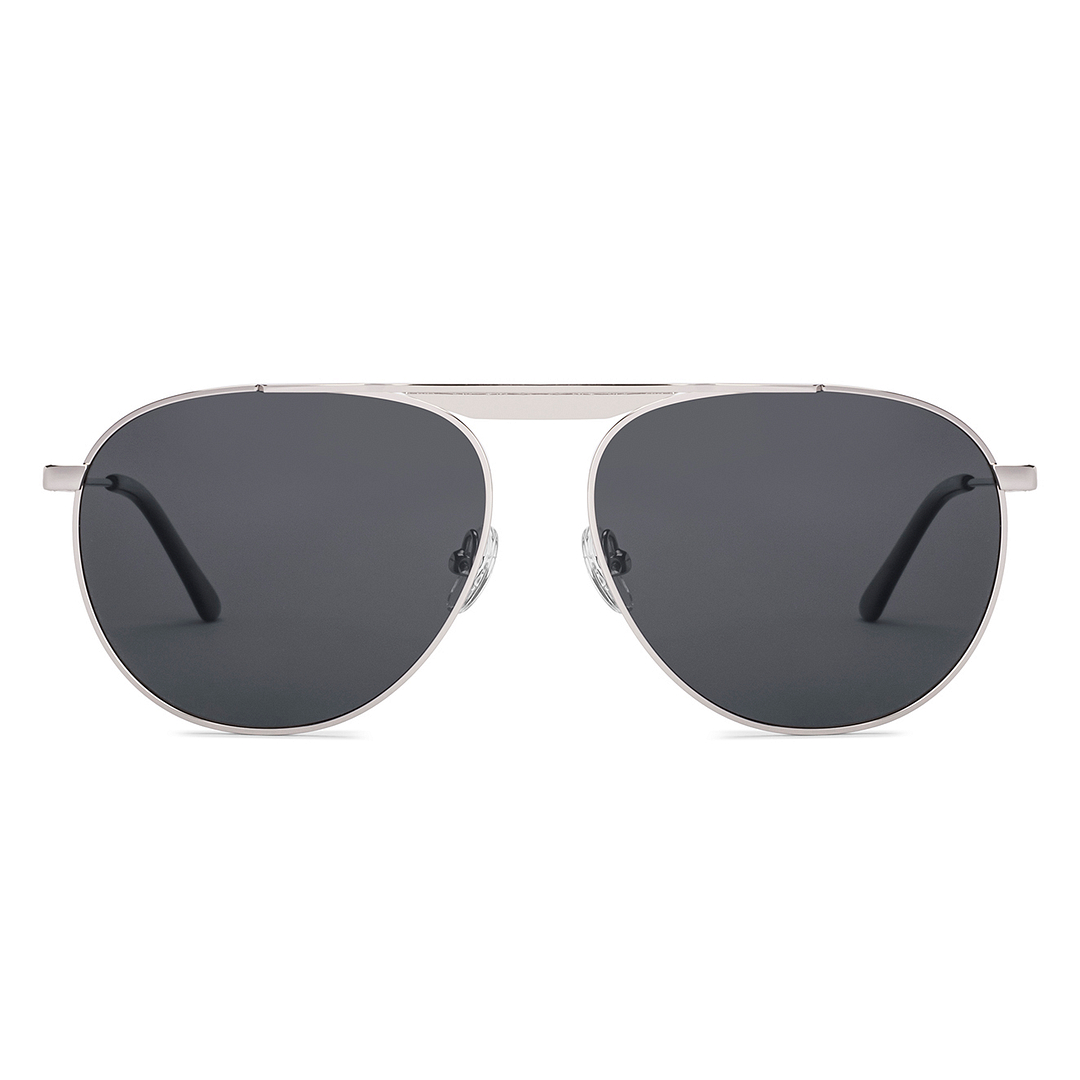 Buy Grey Shiny Silver Full Rim Aviator Lenskart LK Tints LK