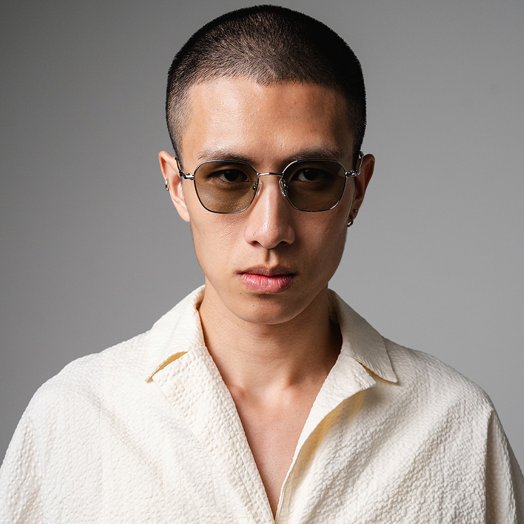 Lenskart Silver Full Rim Geometric left side