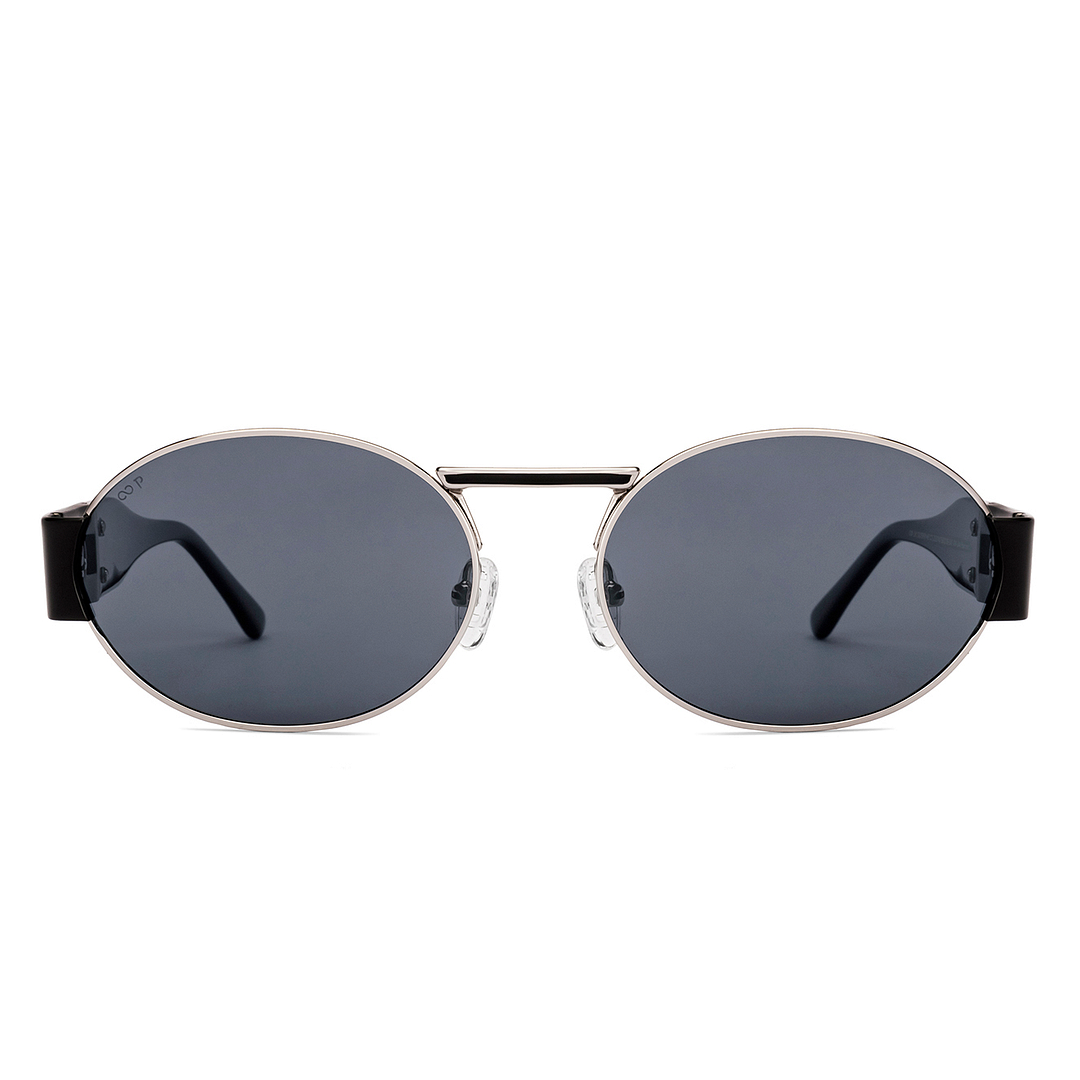 Buy Grey Silver Full Rim Round Lenskart Luxury Sun LK S17551ME