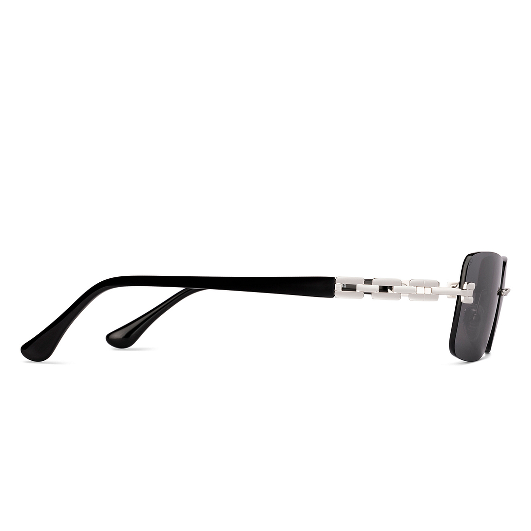 Lenskart Silver Rimless Rectangle left side
