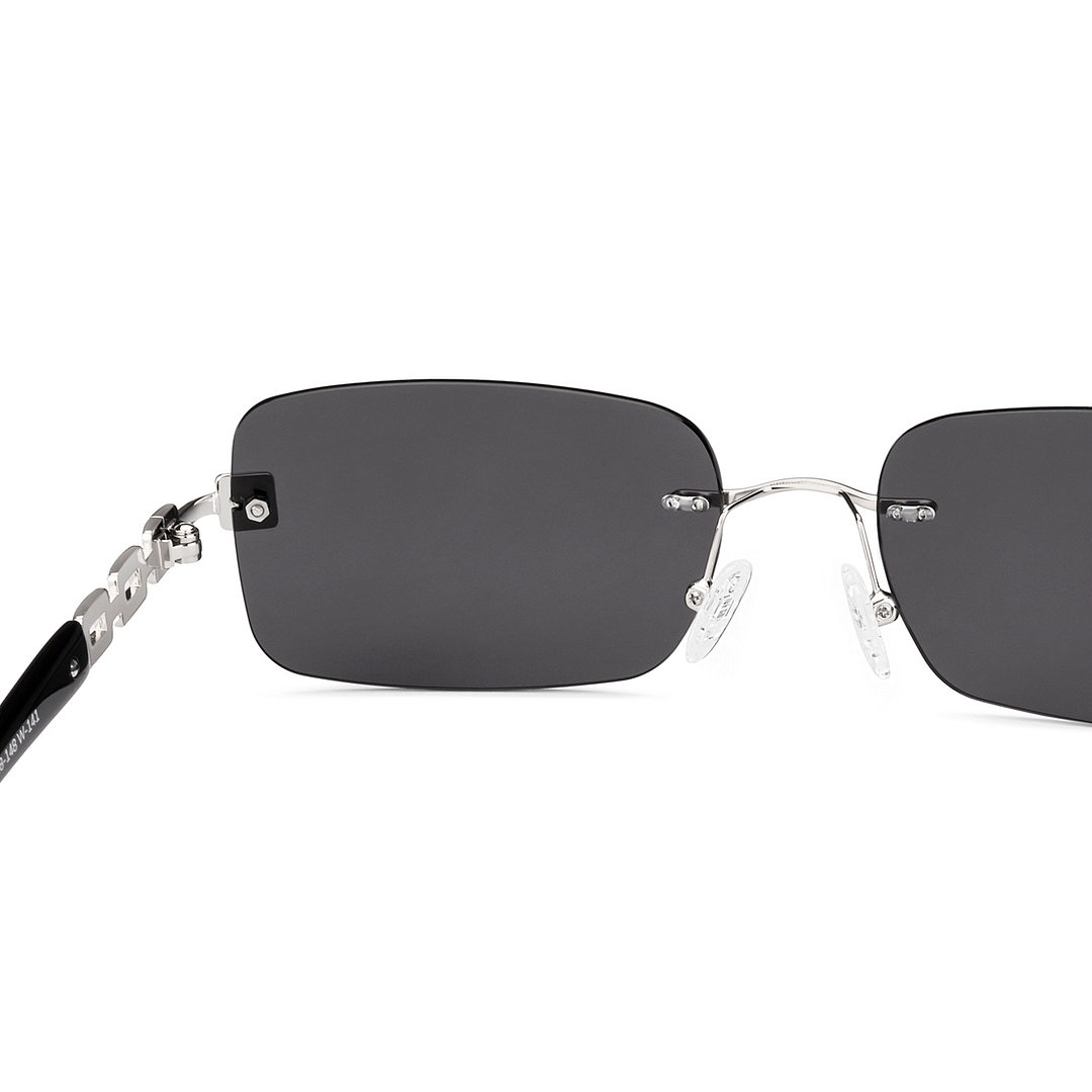 Lenskart Silver Rimless Rectangle right side