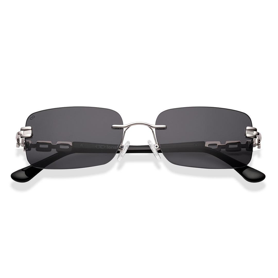 Lenskart Silver Rimless Rectangle left side