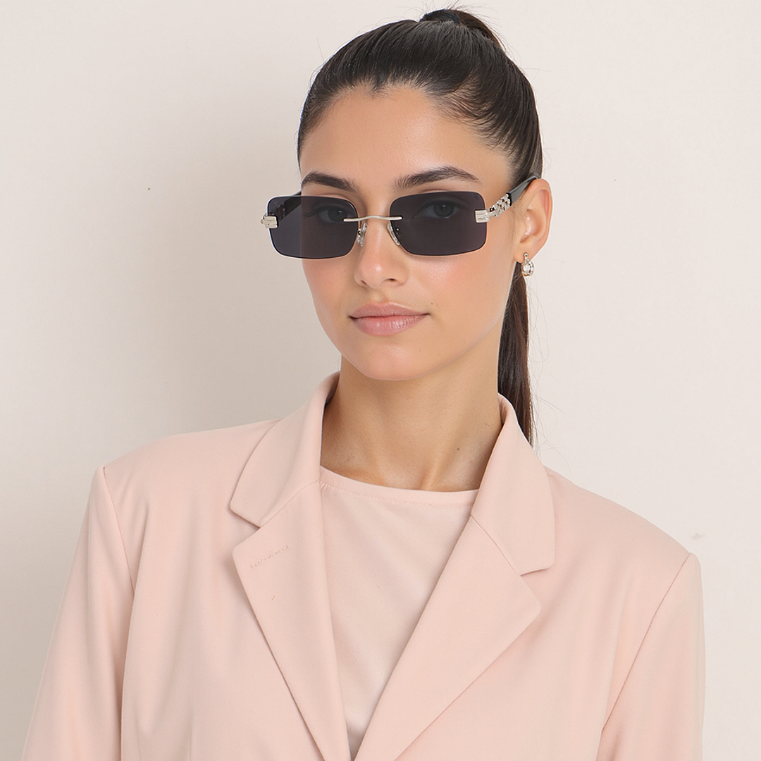 Lenskart Silver Rimless Rectangle right side