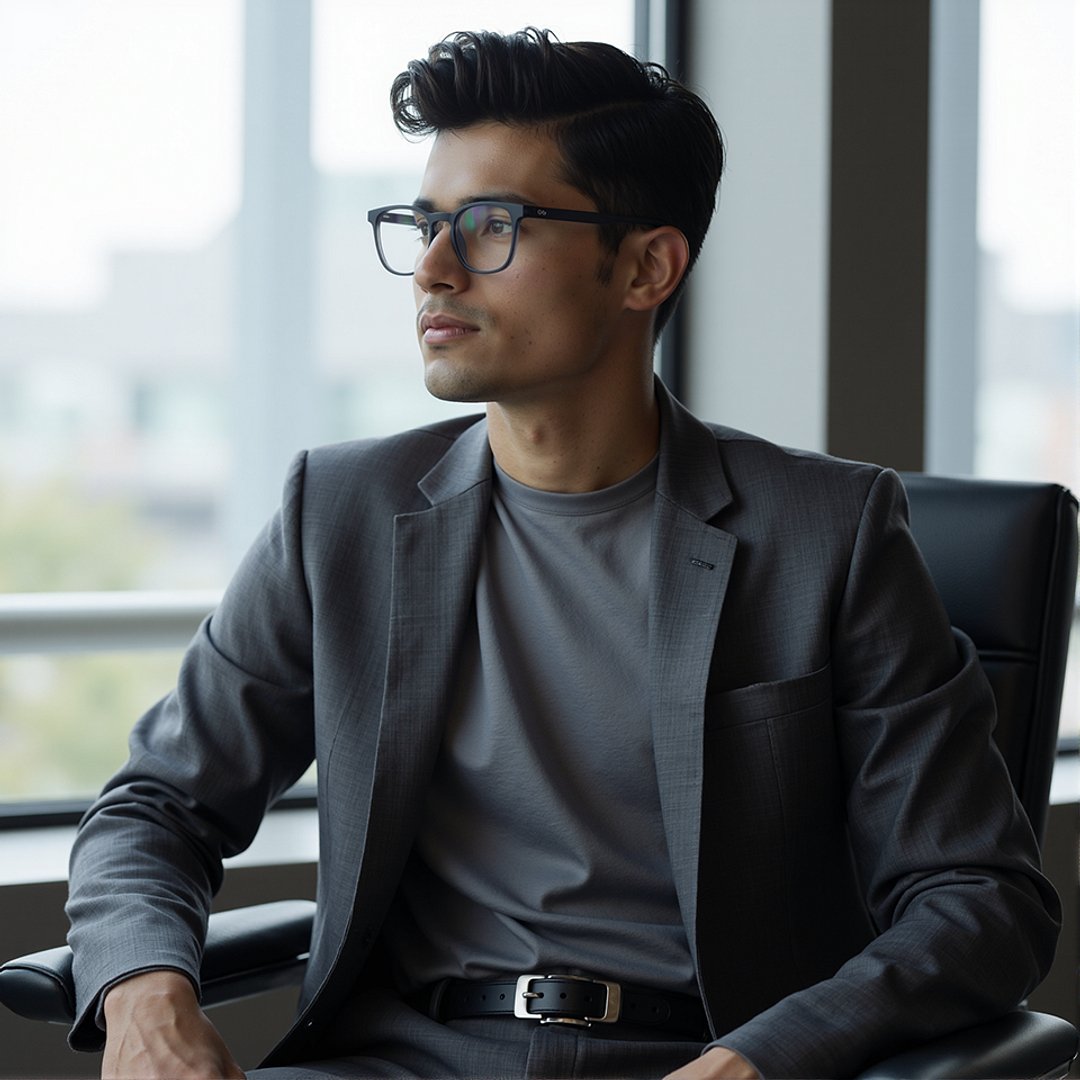 Lenskart Hustlr GreyStone Full Rim Square left side