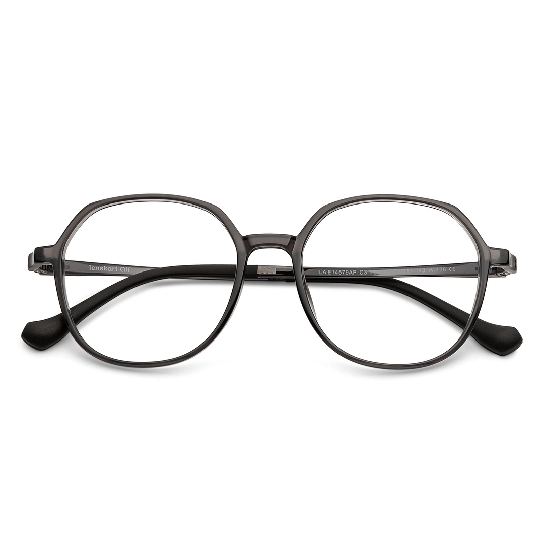 Lenskart Air Gray Transparent Full Rim Geometric left side