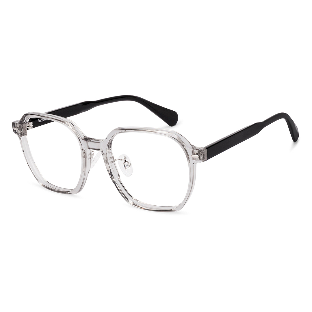 Lenskart Gray Transparent Full Rim Geometric right side