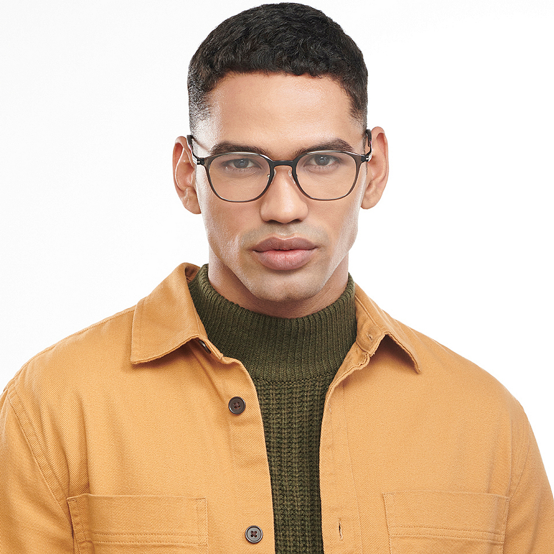 Lenskart Air Online Gray Transparent Full Rim Square left side