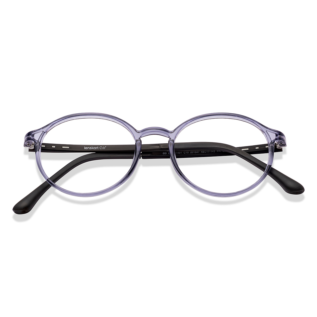 Lenskart Air Online Gray Transparent Full Rim Round left side