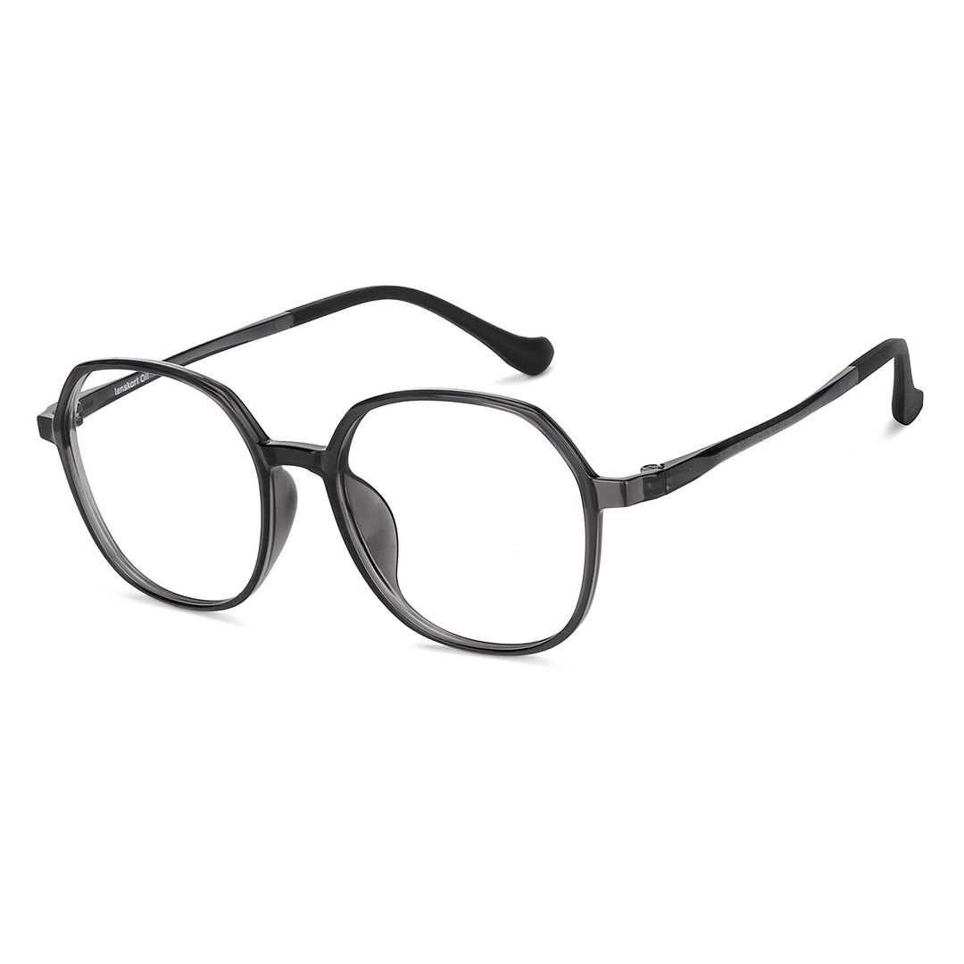 Lenskart Air Online Gray Transparent Full Rim Round right side