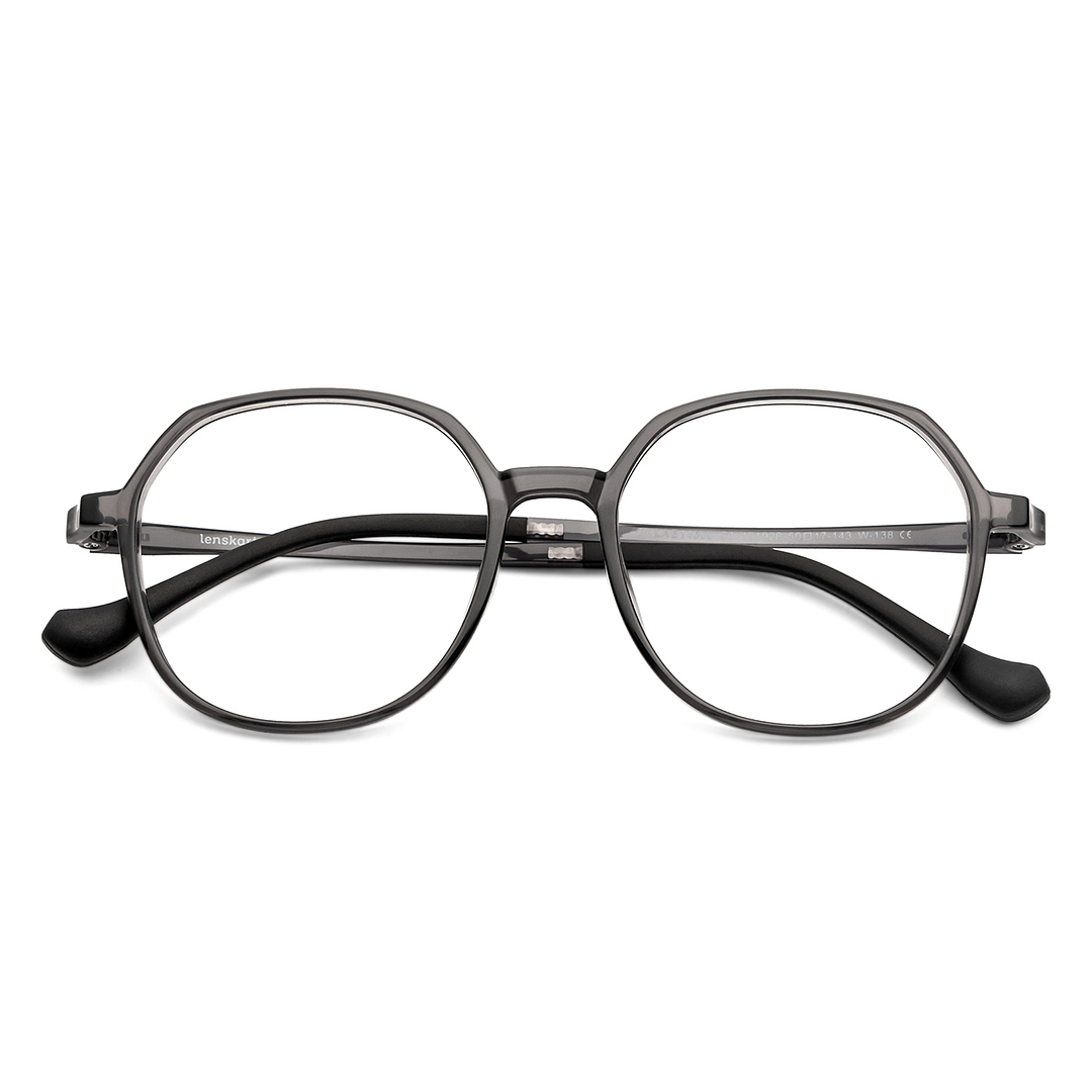 Lenskart Air Online Gray Transparent Full Rim Round left side