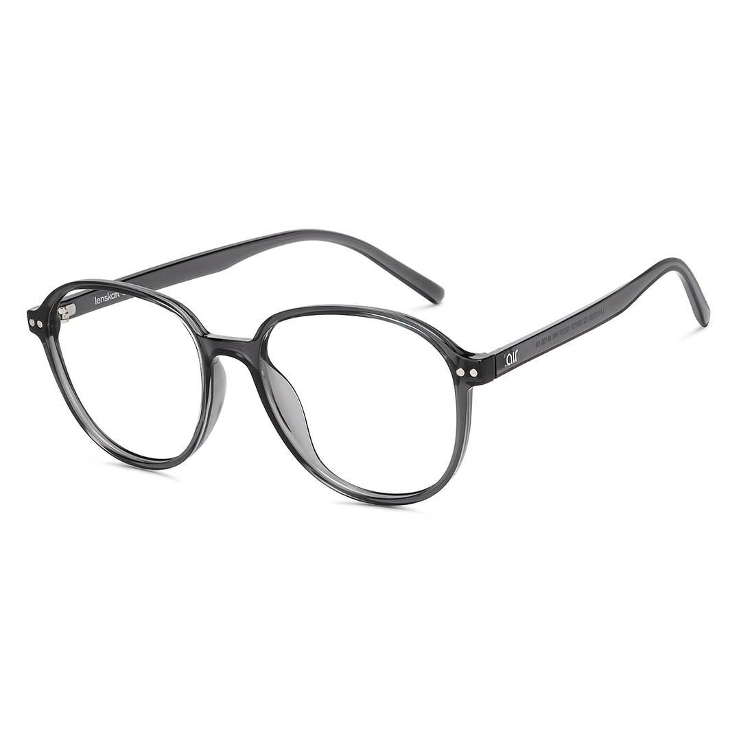 Lenskart Air Online Gray Transparent Full Rim Round left side