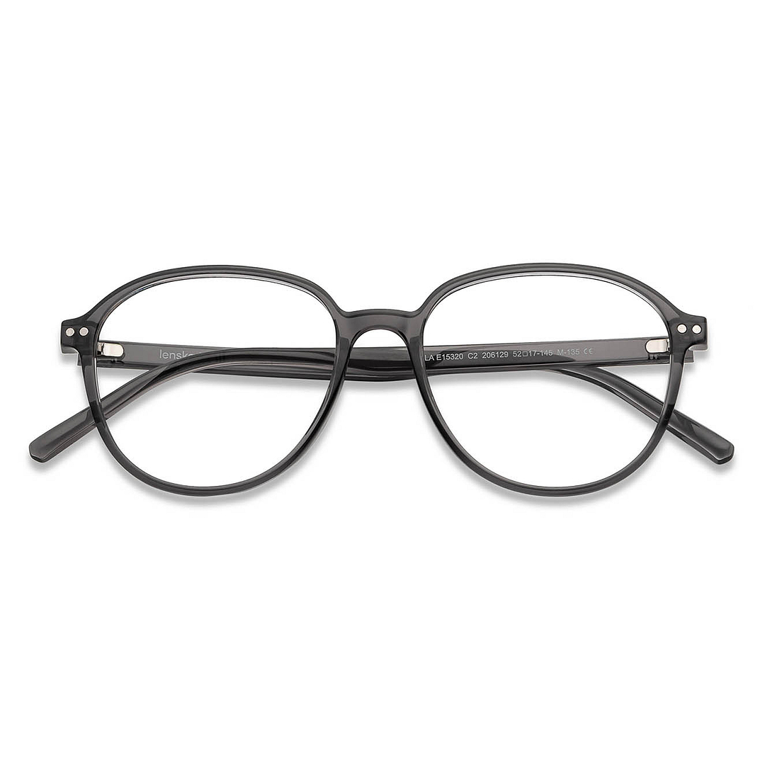 Lenskart Air Online Gray Transparent Full Rim Round left side