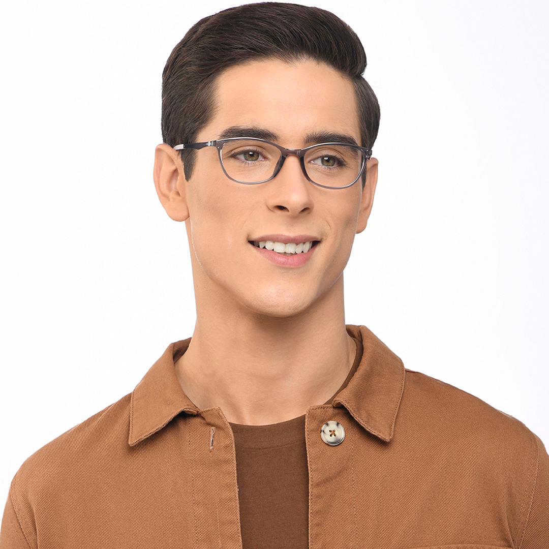 Lenskart Air Gray Transparent Full Rim Cat Eye right side