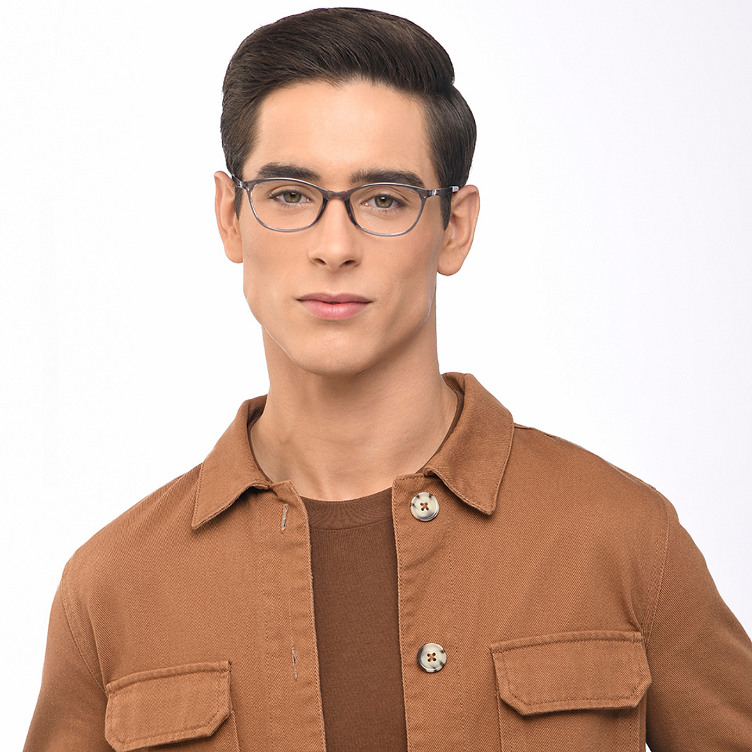 Lenskart Air Gray Transparent Full Rim Cat Eye left side