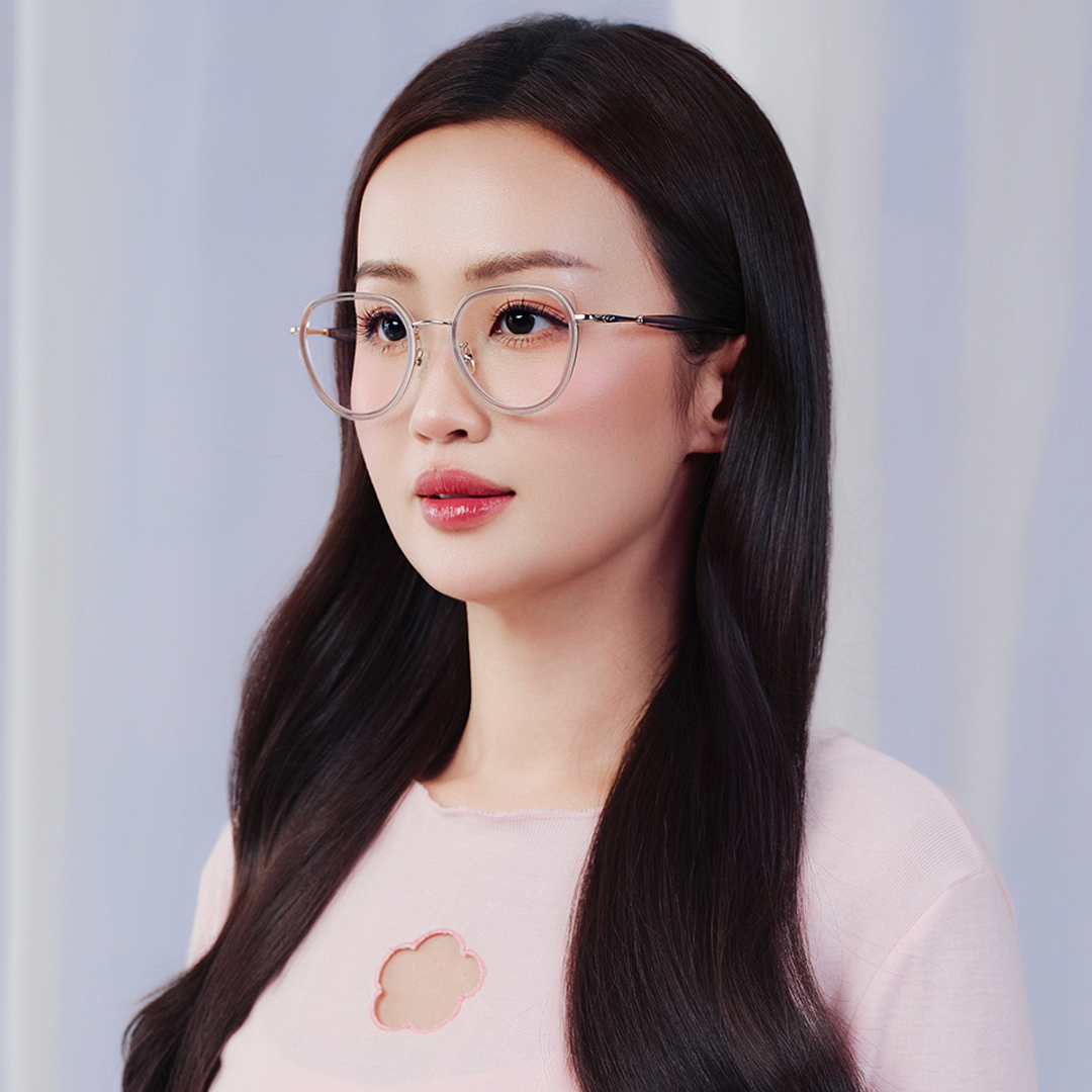 Lenskart Gray Transparent Full Rim Cat Eye right side