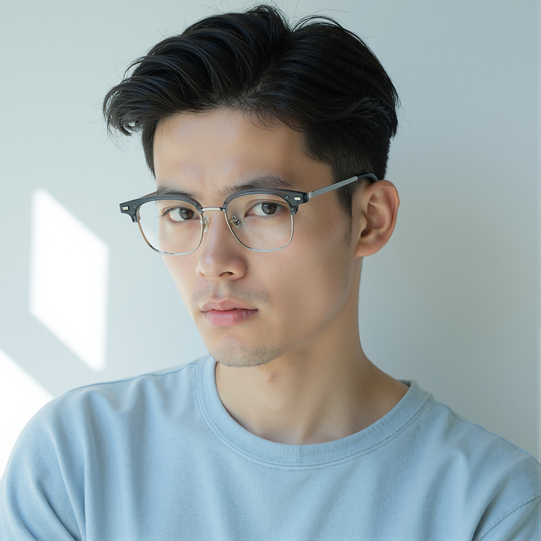 Lenskart Gray Transparent Full Rim Clubmaster right side