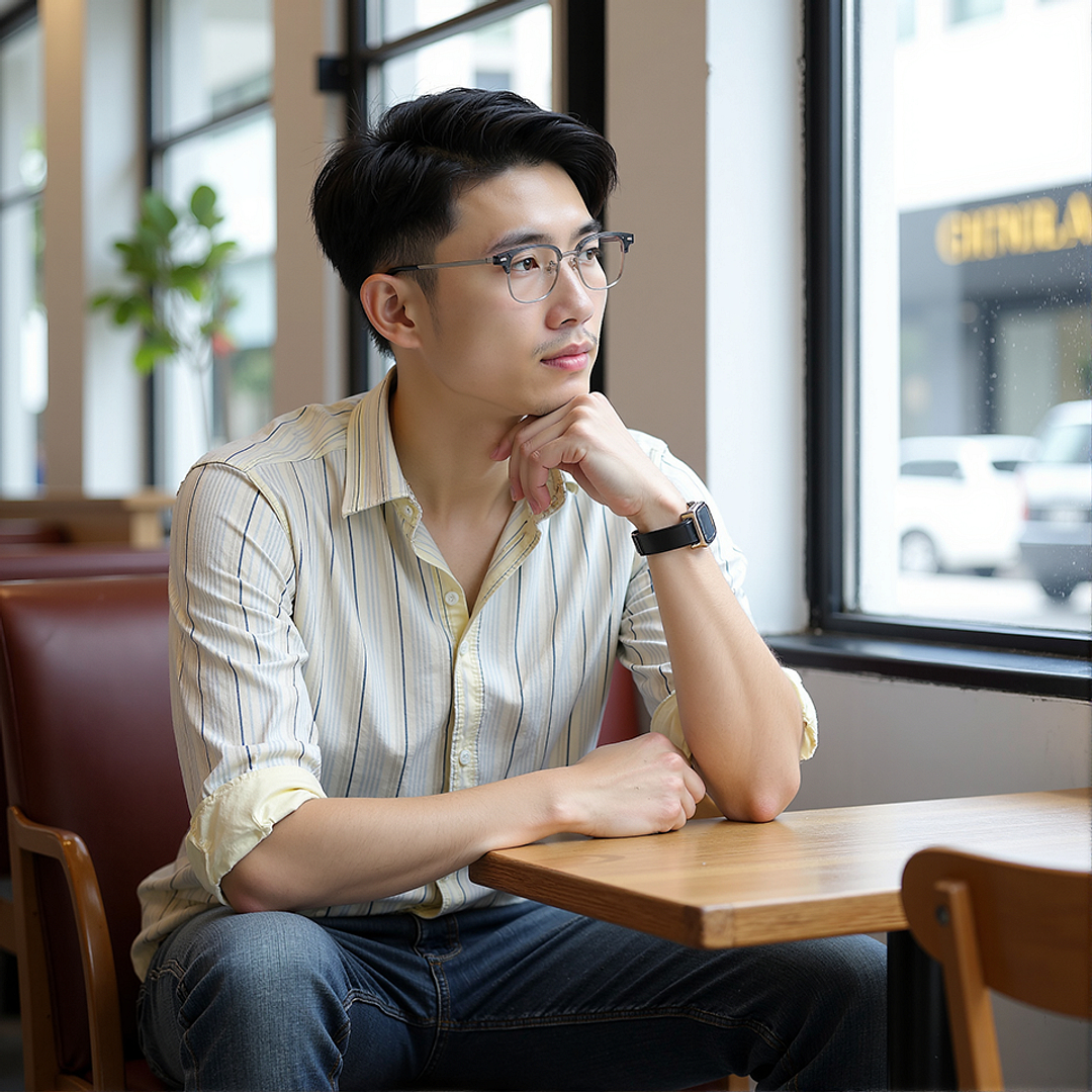 Lenskart Gray Transparent Full Rim Clubmaster left side