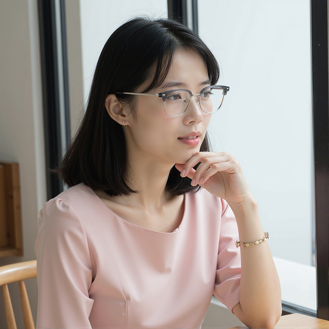 Lenskart Gray Transparent Full Rim Clubmaster right side