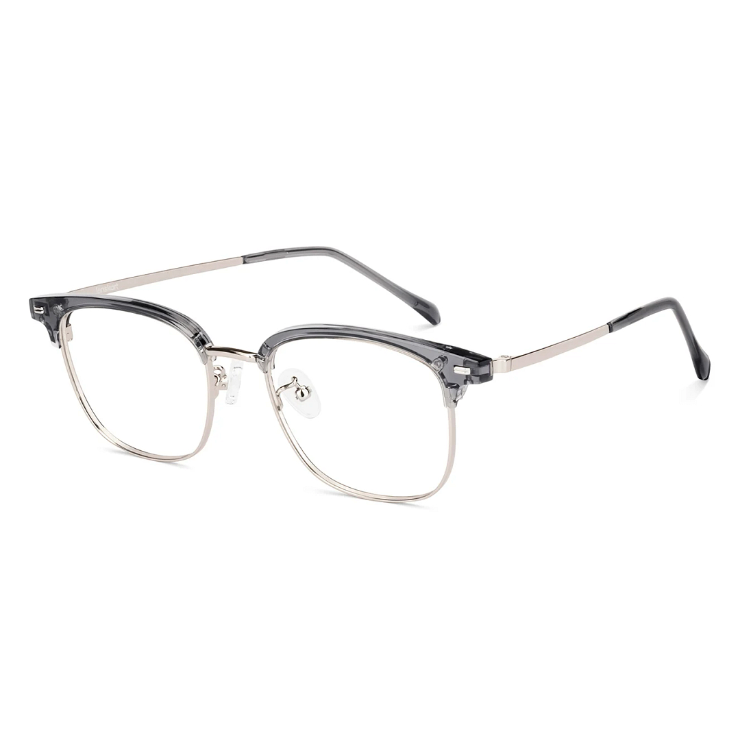 Lenskart Gray Transparent Full Rim Clubmaster left side