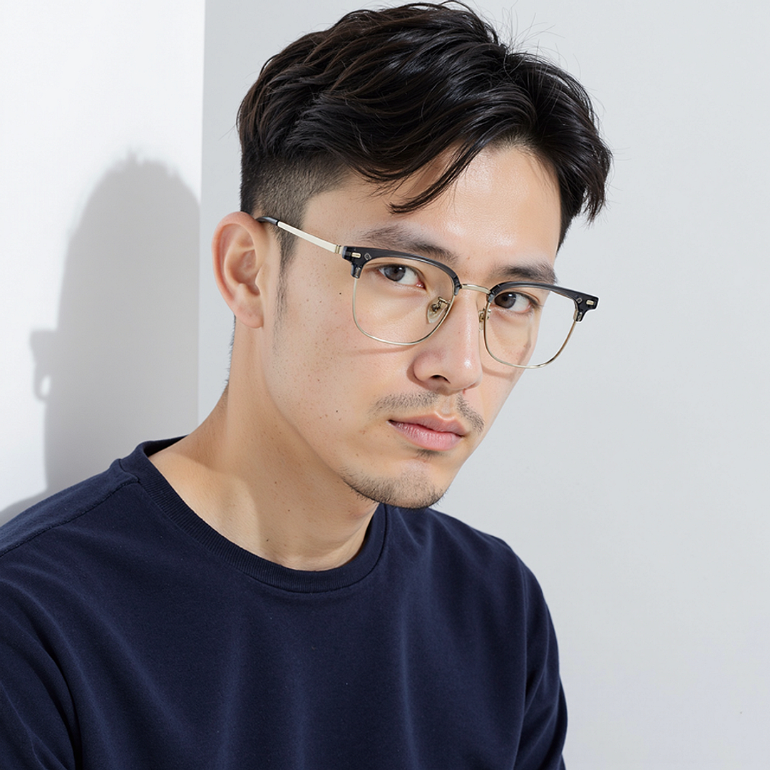 Lenskart Gray Transparent Full Rim Clubmaster right side