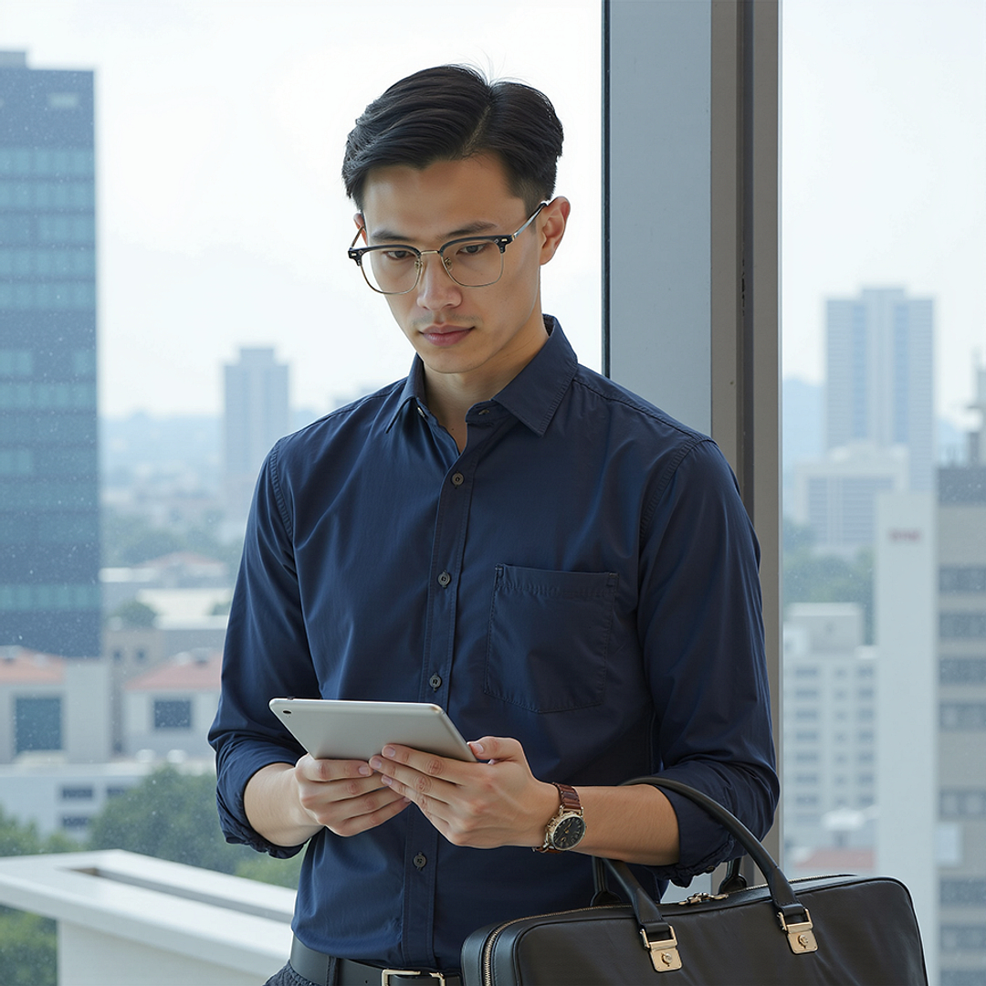 Lenskart Gray Transparent Full Rim Clubmaster left side