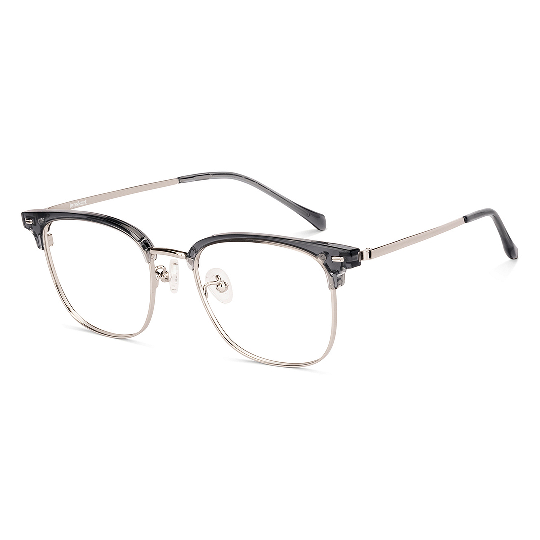 Lenskart Gray Transparent Full Rim Clubmaster left side