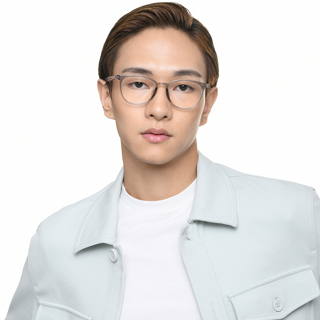 Lenskart Air Gray Transparent Full Rim Round right side