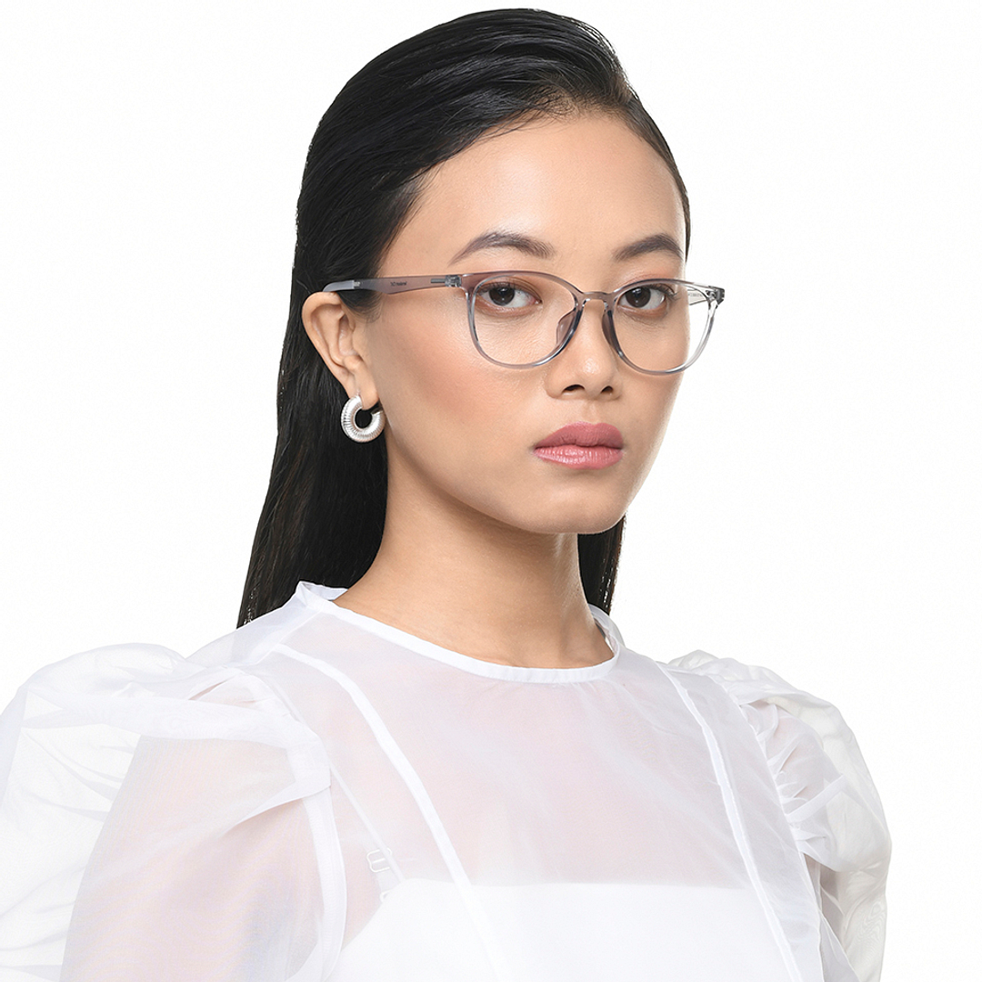 Lenskart Air Gray Transparent Full Rim Round right side