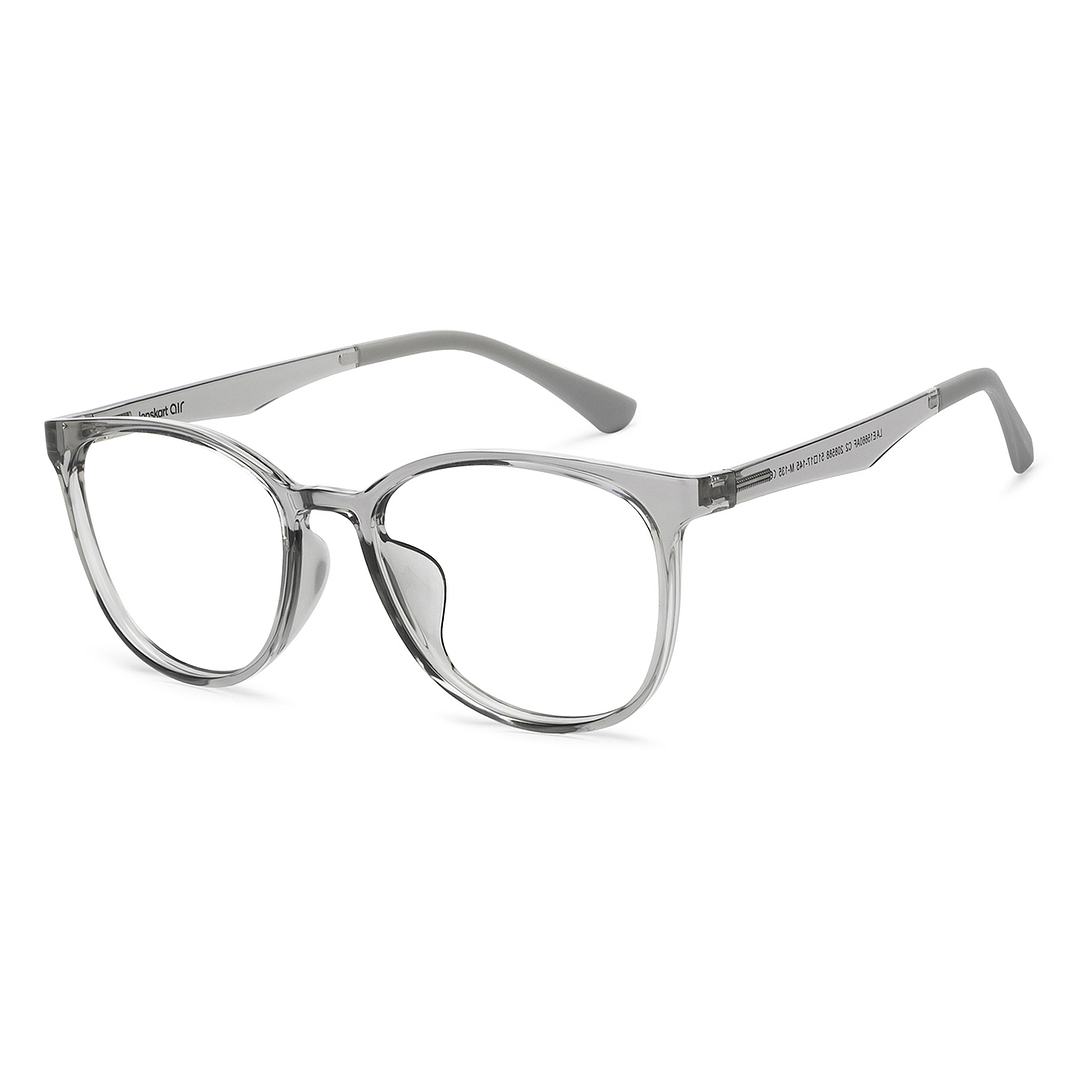 Lenskart Air Gray Transparent Full Rim Round left side