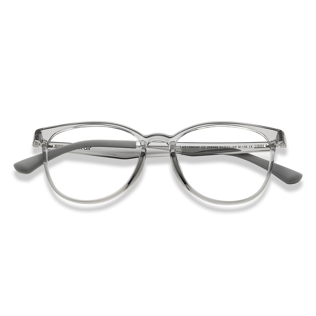 Lenskart Air Gray Transparent Full Rim Round left side